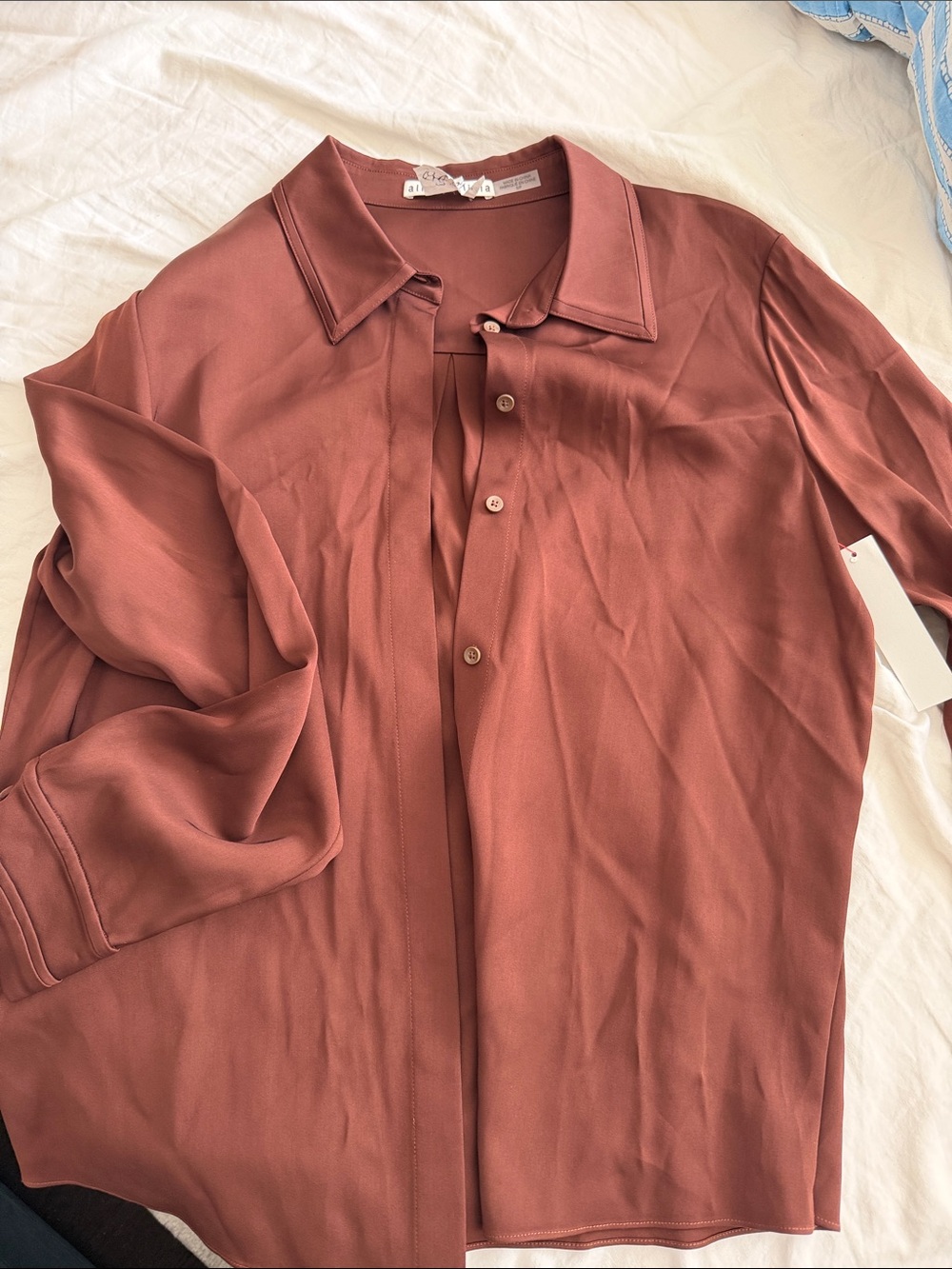 Silky Button-Up chocolate brown